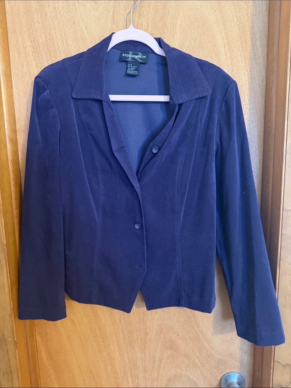Requirements Deep Navy Suede-Look Women's Blazer